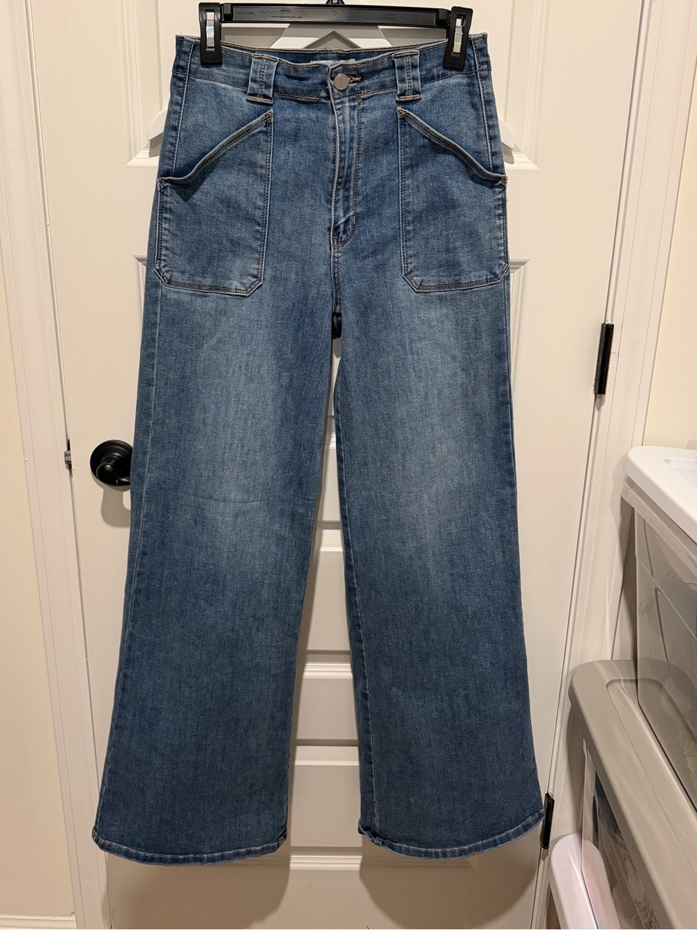 JBD Wide Leg High Rise Women's Jeans in Medium Blue